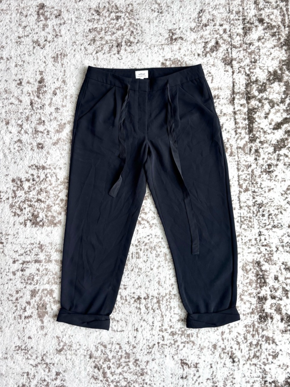 Aritzia Wilfred Allant Japanese Crepe Tailored Cuffed Trouser Pants - Picture 1 of 9